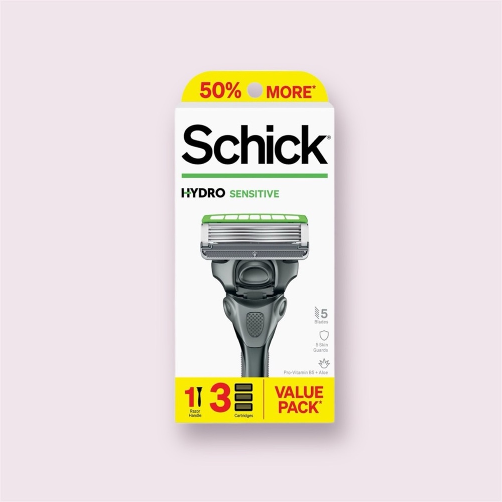 2/$12🦋 Schick Hydro Sensitive 5-Blade Razor + 3 Razor Blade Refills